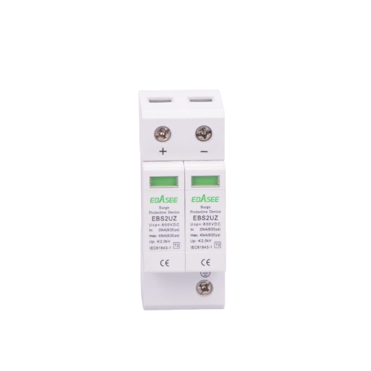 Descarcator supratensiune cu semnalizare pentru sisteme fotovoltaite 2P, 20-40KA, 600VDC EBS2UZ