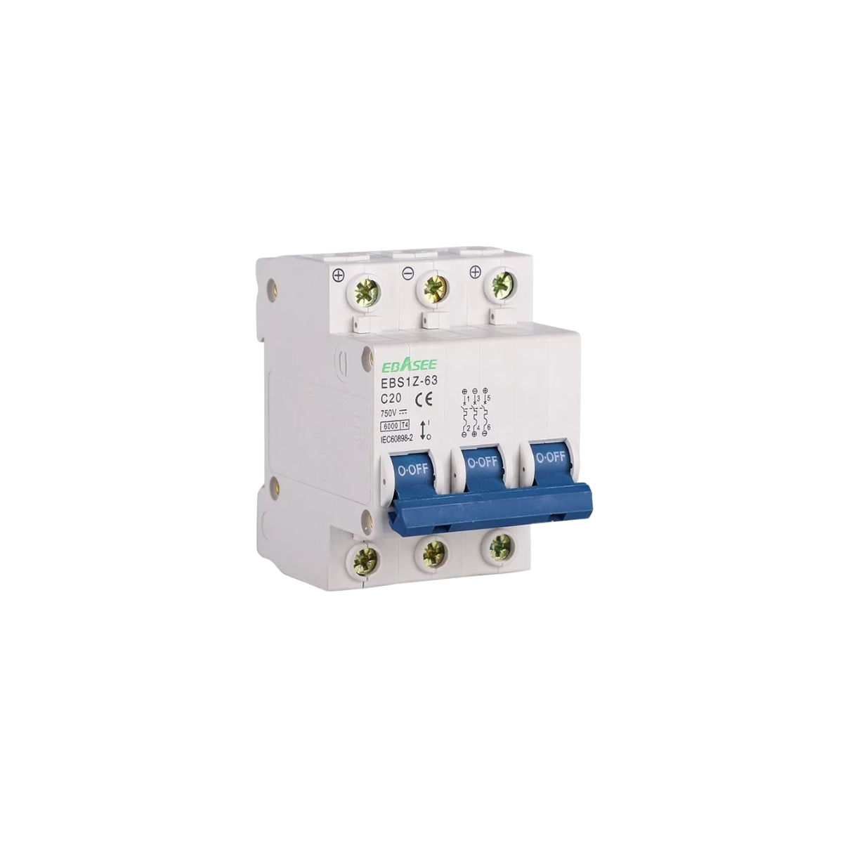 Siguranta automata tip intreruptor 3P, 32A 750V, EBS1Z-63, Ebasee