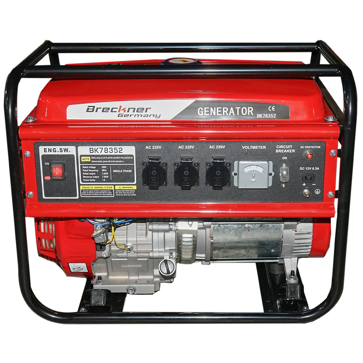 Generator electric 7.5kW/220V, motor pe benzina  17CP, pornire manuala Breckner Germany