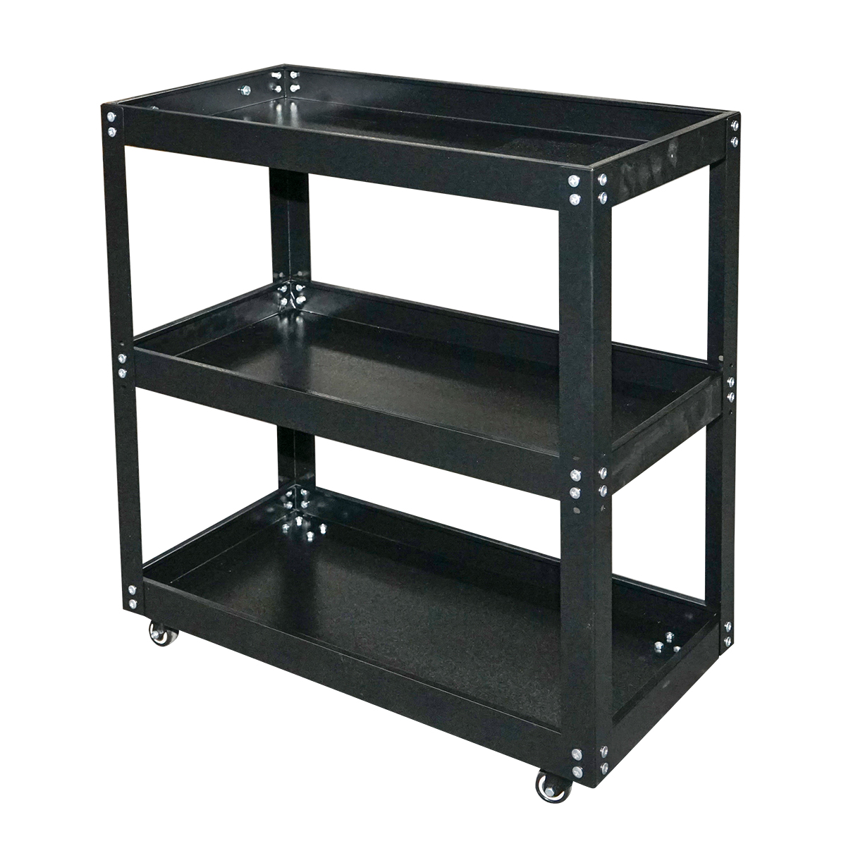 Carucior scule metalic pe roti cu 3 rafturi 750x700x360mm