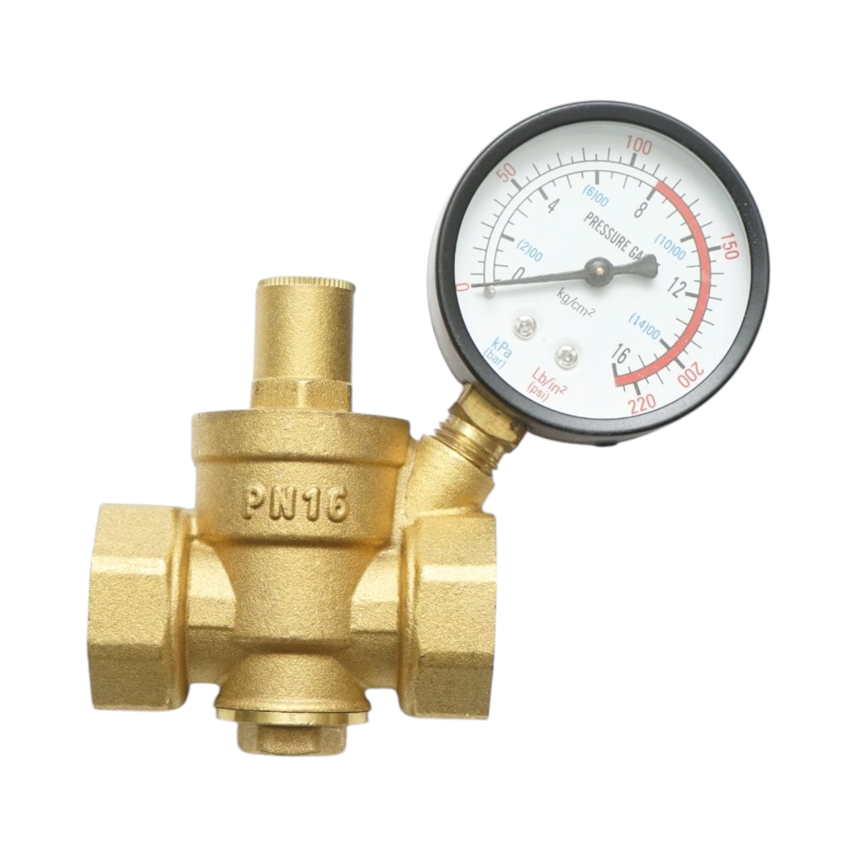 Regulator de reducerea a presiunii apei 1-1 tol, reglabil cu sita filtrare si manometru DN25 pentru instalatii solare rezidentiale