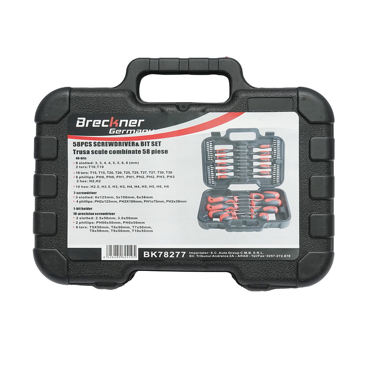 Trusa surubelnite si biti combinate 58 piese Breckner Germany – imagine 2
