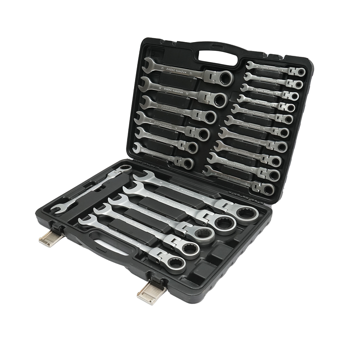 Set 22 chei combinate cu clichet articulate CrV 6-32mm Breckner Germany
