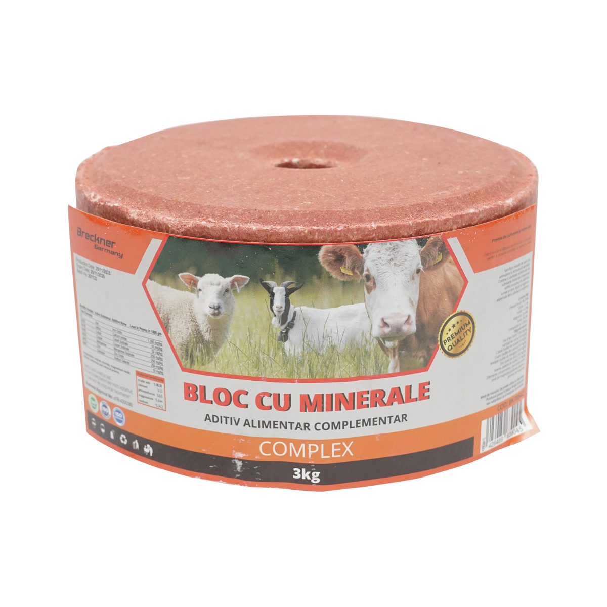 Bloc sare 3kg cu complex minerale pentru animale Breckner Germany