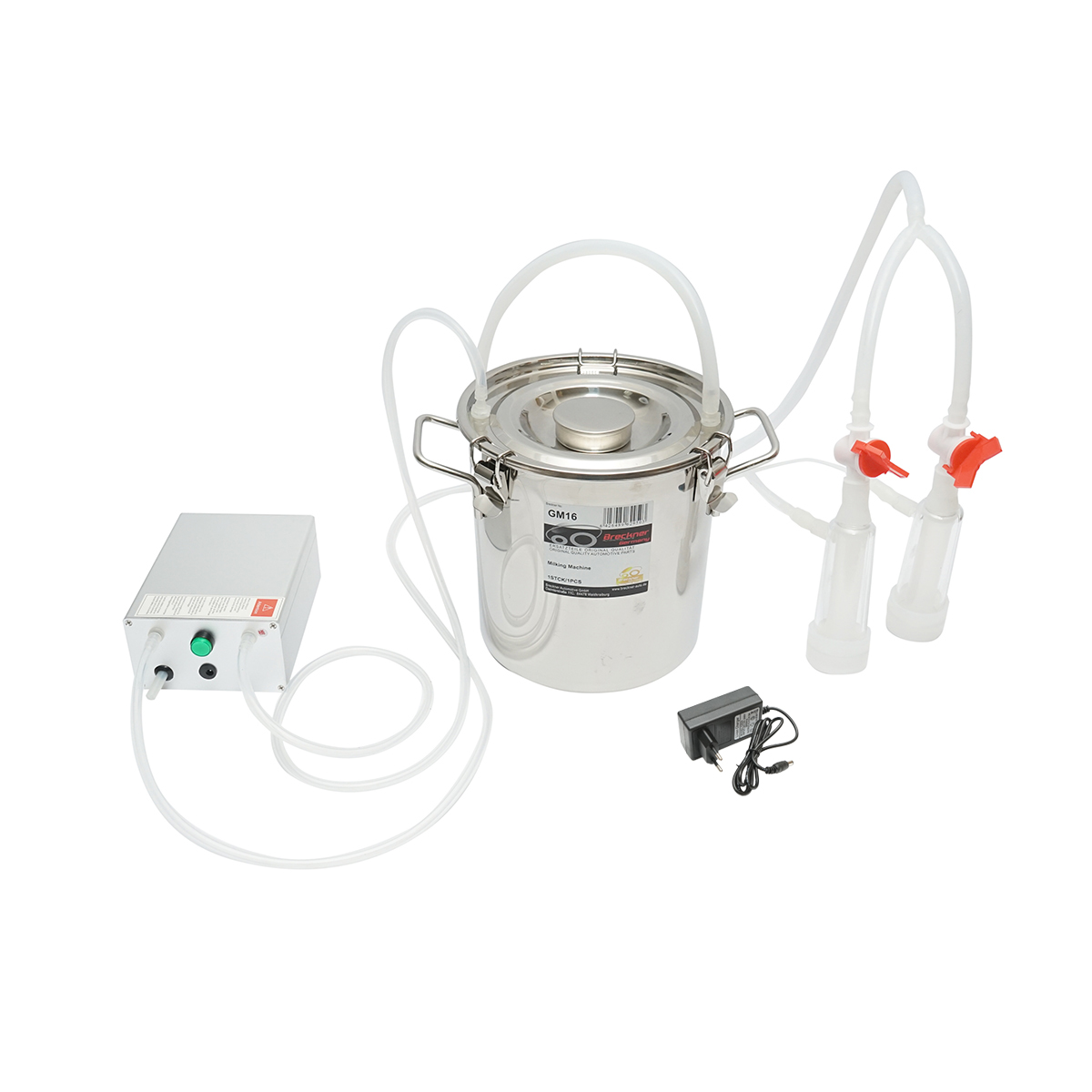 Aparat de muls cu 1 post si bidon de inox 5L pentru capre, oi
