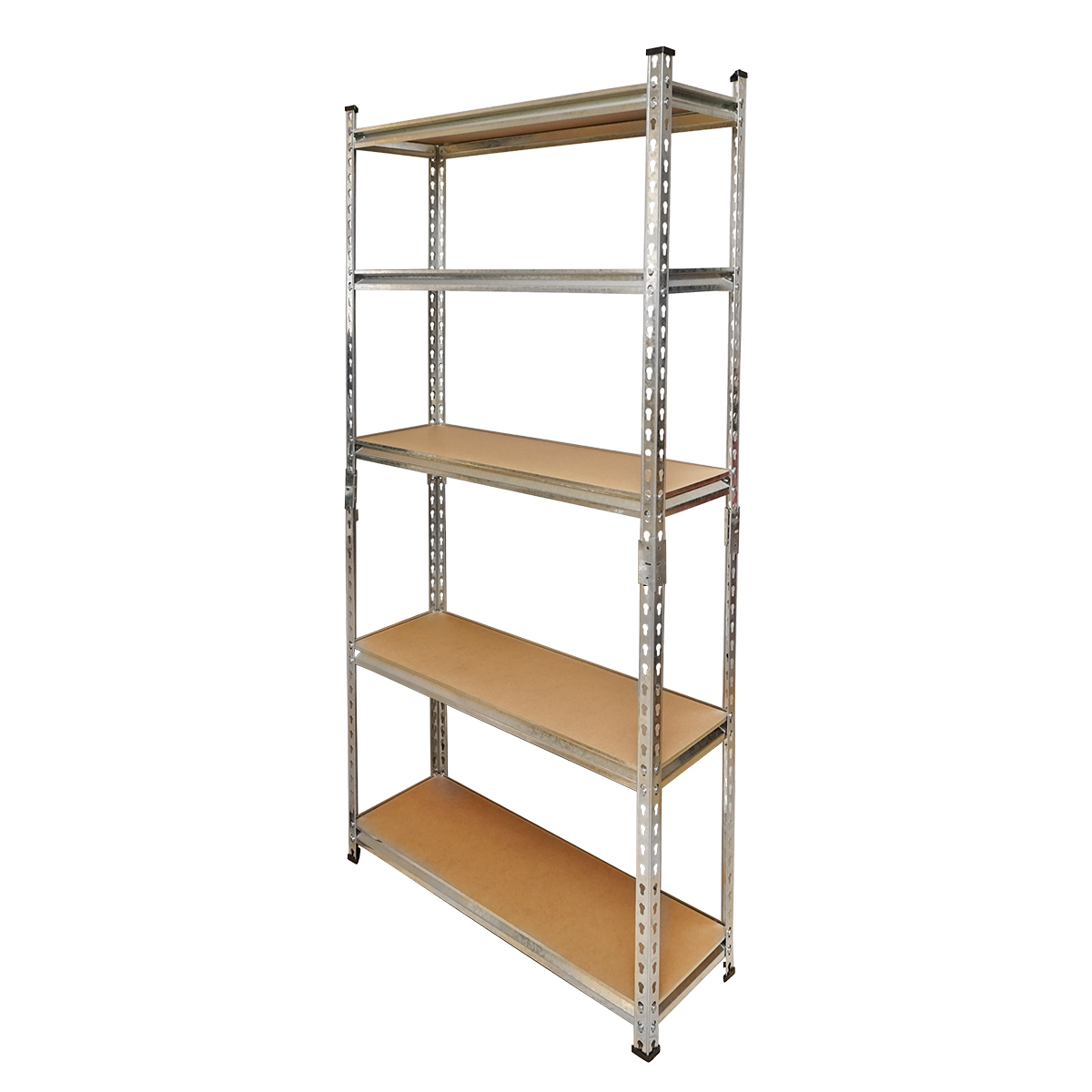 Raft metalic cu 5 polite MDF, 180x90x30cm, 120kg/polita, montaj fara suruburi Breckner Germany – imagine 2