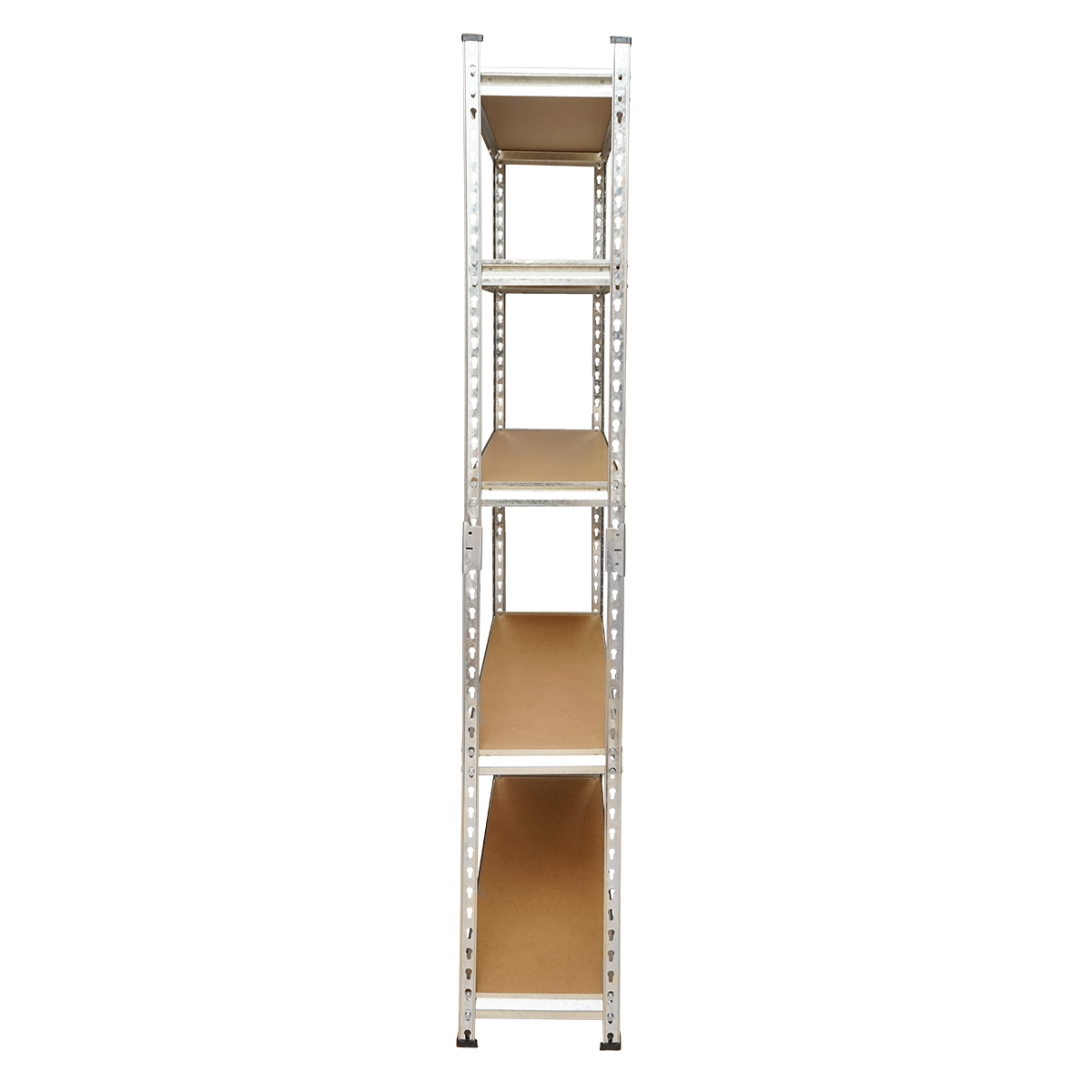 Raft metalic cu 5 polite MDF, 180x90x30cm, 120kg/polita, montaj fara suruburi Breckner Germany – imagine 3