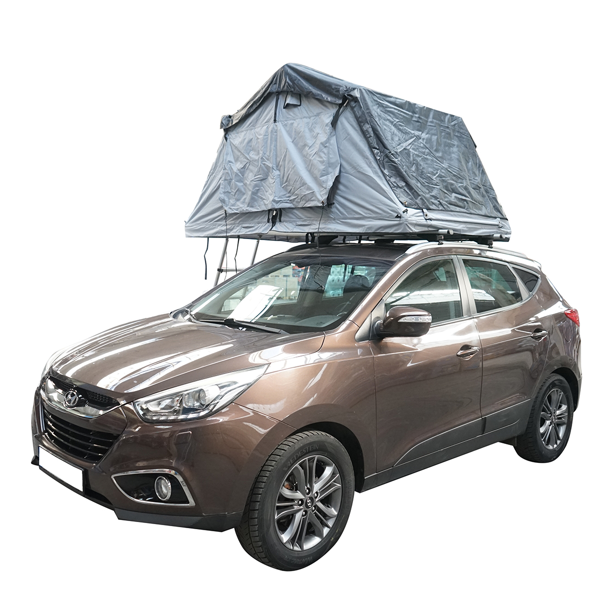 Cort auto impermeabil pentru 2 persoane, prindere pe plafon cu plaforma si scara – imagine 3