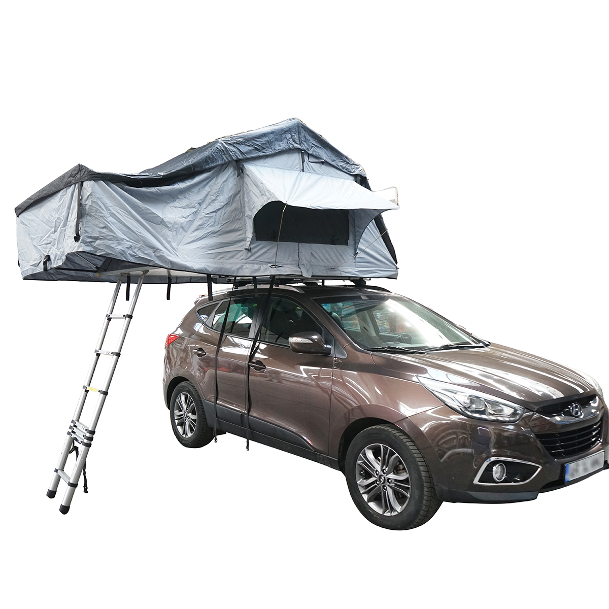 Cort auto impermeabil pentru 2 persoane, prindere pe plafon cu extensie, plaforma si scara – imagine 2