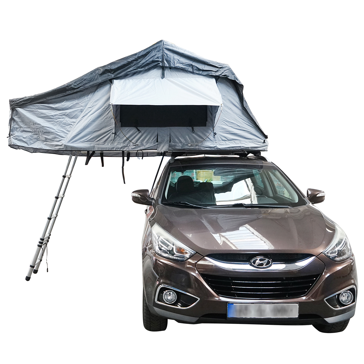 Cort auto impermeabil pentru 3 persoane, prindere pe plafon cu extensie, plaforma si scara – imagine 3
