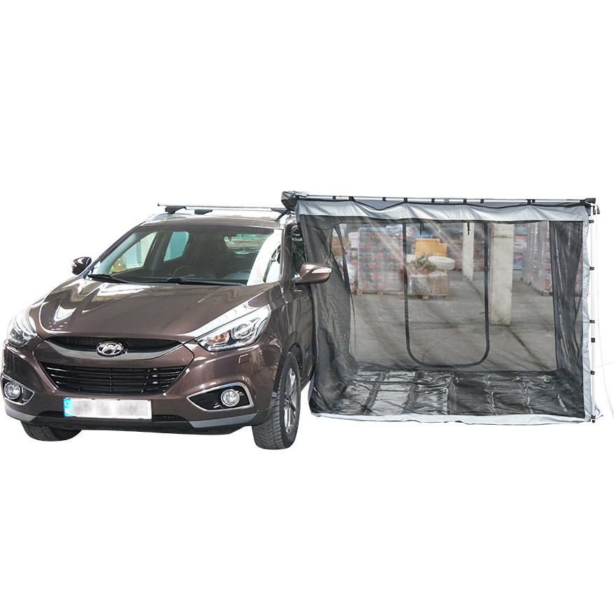 Cort umbrar lateral auto 200x250cm, marchiza, pliabil cu prindere pe plafon	si plasa anti insecte – imagine 2