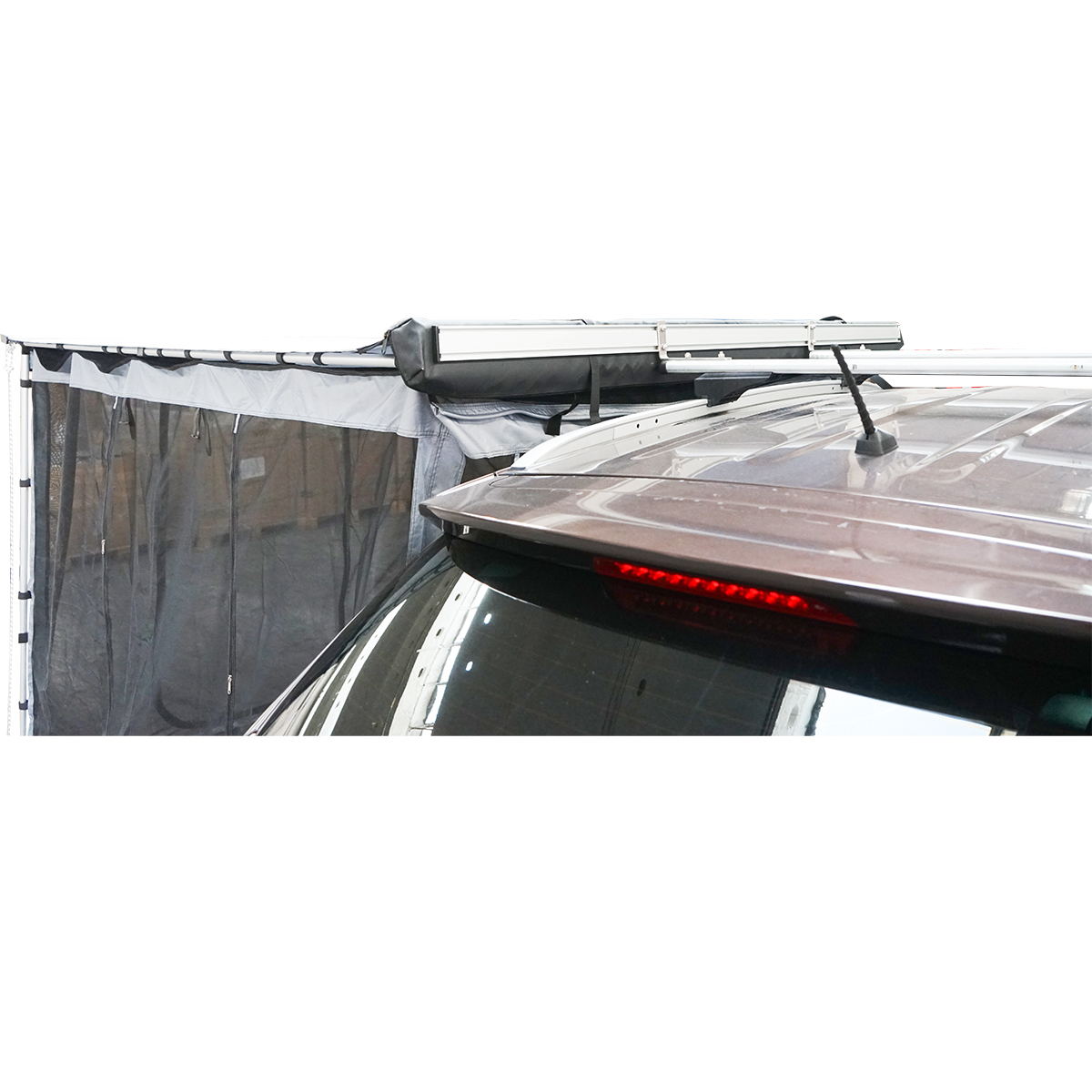 Cort umbrar lateral auto 200x250cm, marchiza, pliabil cu prindere pe plafon	si plasa anti insecte – imagine 3