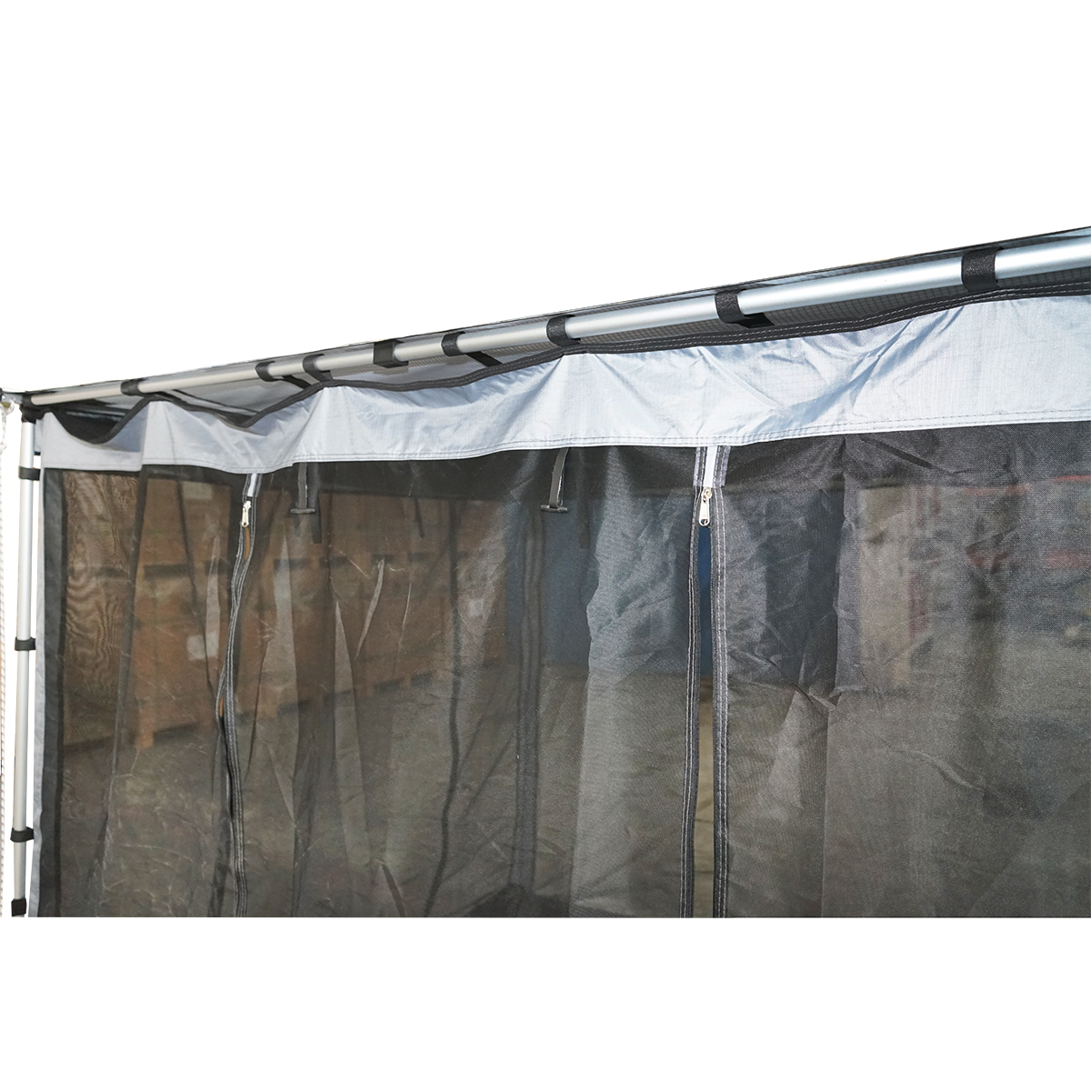 Cort umbrar lateral auto 200x250cm, marchiza, pliabil cu prindere pe plafon	si plasa anti insecte – imagine 5