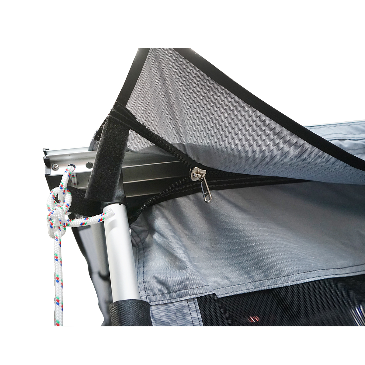 Cort umbrar lateral auto 200x250cm, marchiza, pliabil cu prindere pe plafon	si plasa anti insecte – imagine 6