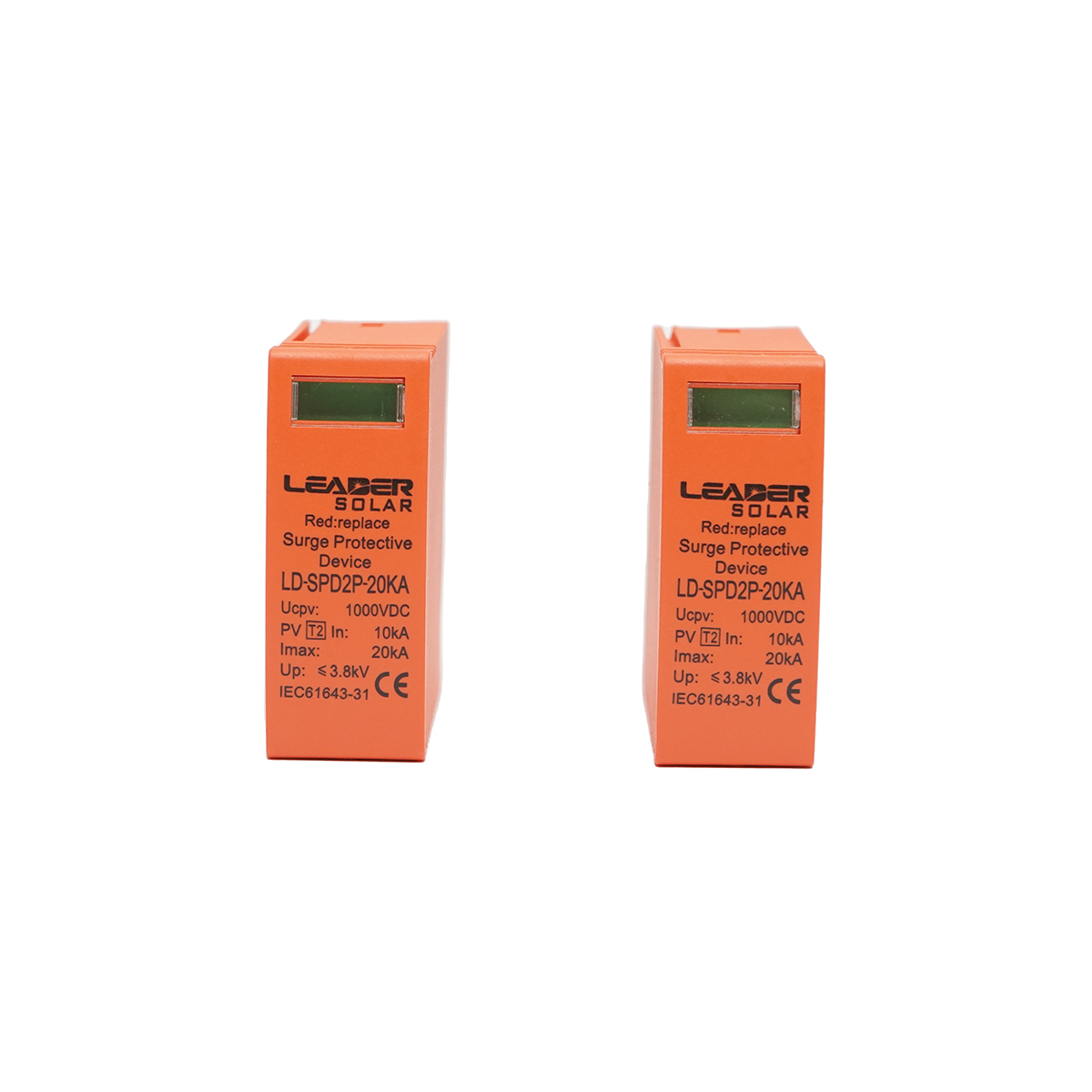 Set 2 cartuse descarcator supratensiune DC SPD 2P-20KA 1000V Leader