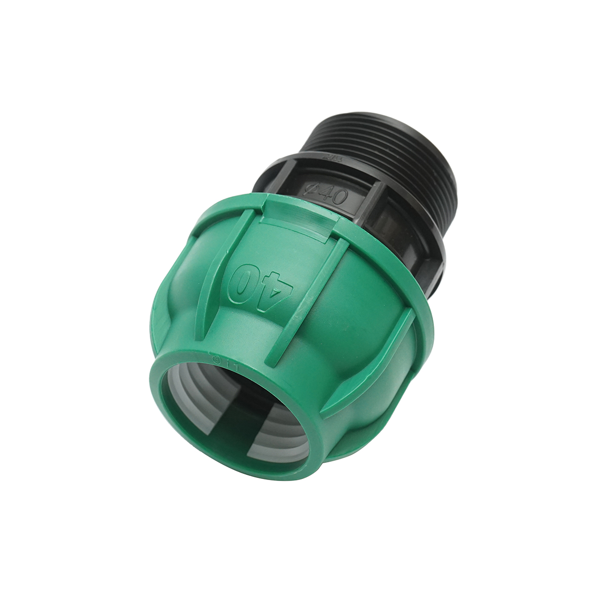 Racord compresiune cu filet exterior D40mmx1-1/2 toll, PN10 bar pentru sisteme de irigatii – imagine 2