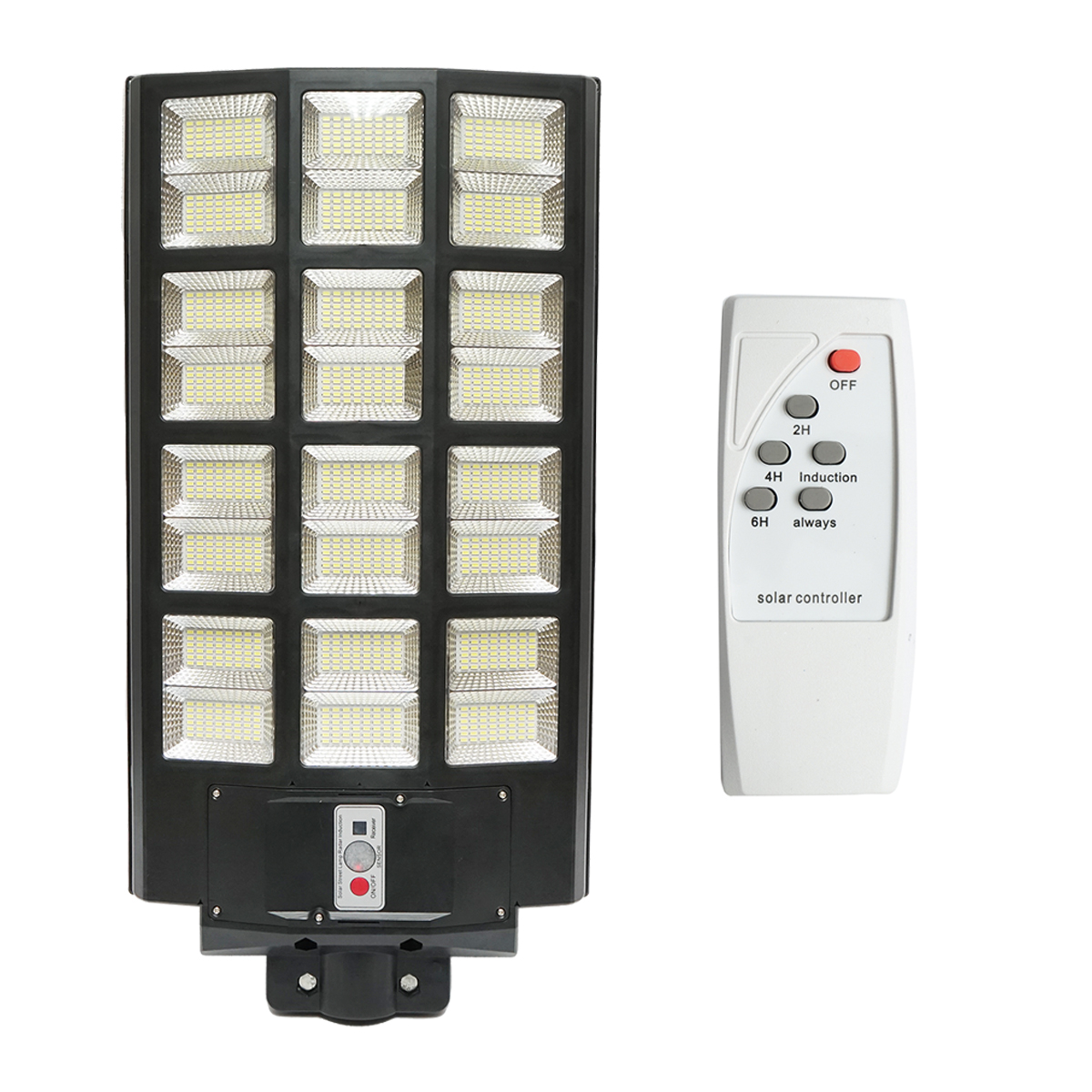 Lampa solara LED iluminat stradal 1200W, 6500K, IP65 cu panou solar senzor de miscare telecomanda Breckner Germany