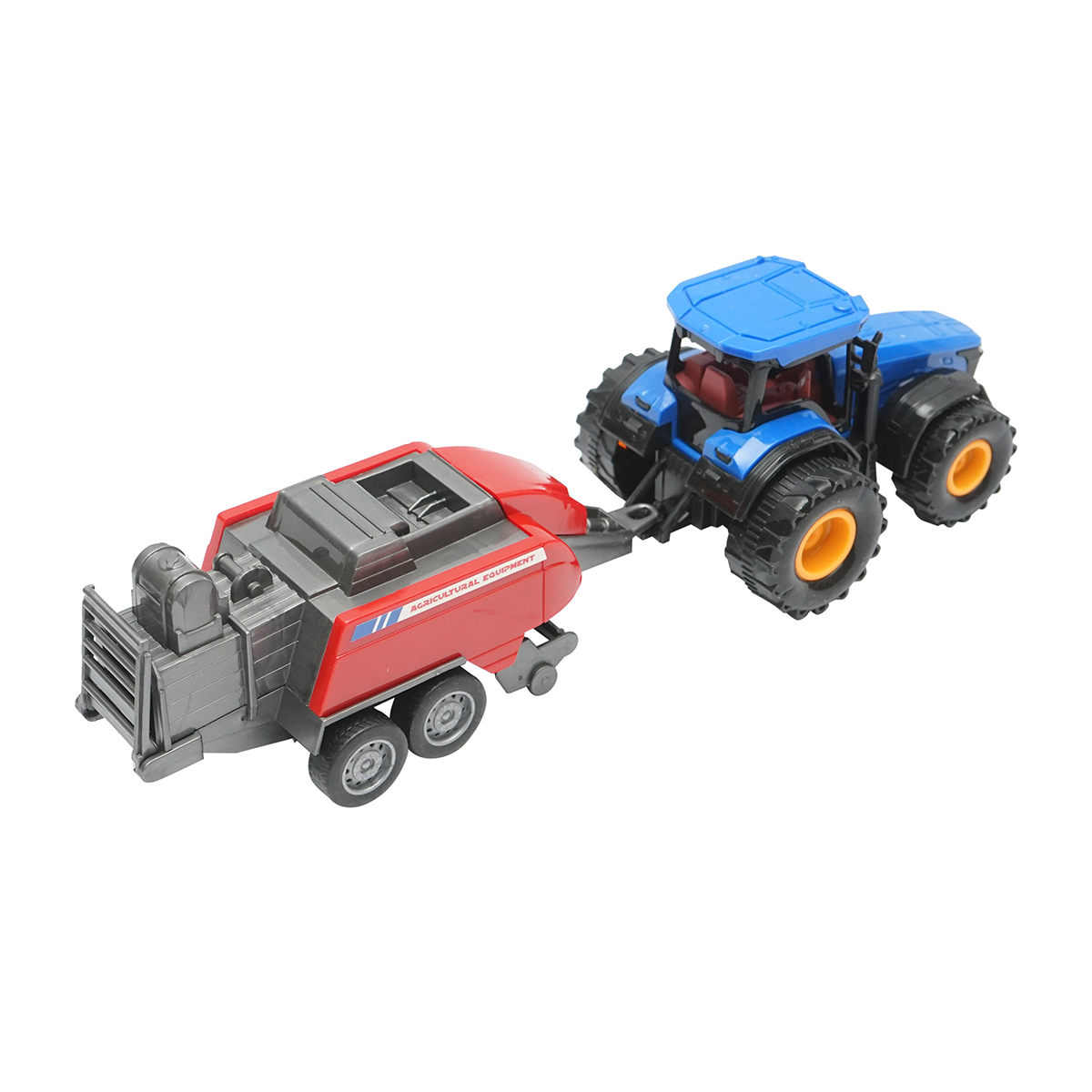 Tractor albastru cu remorca, 304x85x83mm jucarie copii +3 ani – imagine 4