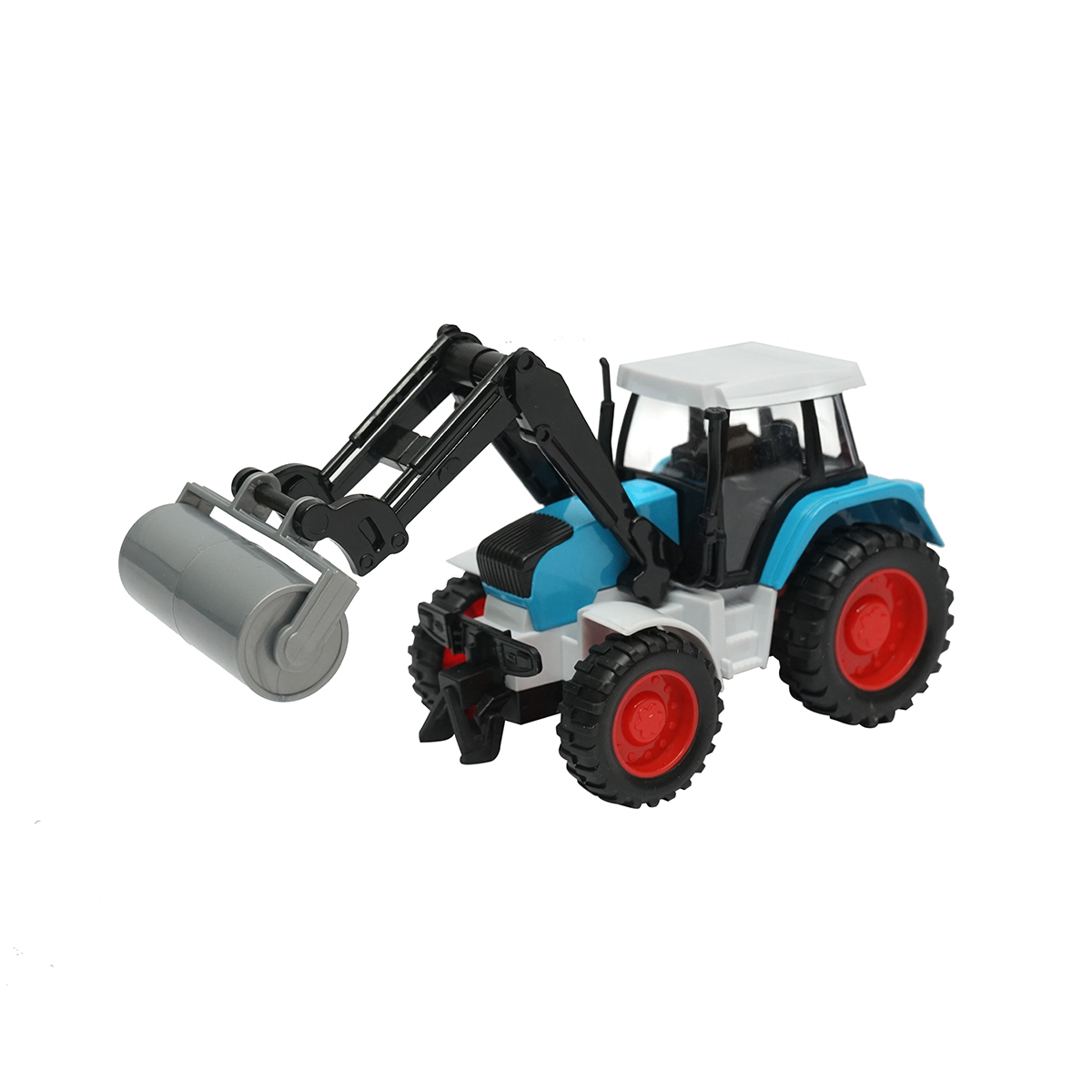 Tractor albastru cu cilindru compactor, 175x65x80mm jucarie copii +3 ani – imagine 3