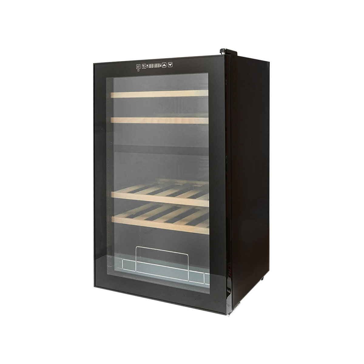 Frigider vin, 33 sticle cu 4 rafturi din lemn 88L, 220V