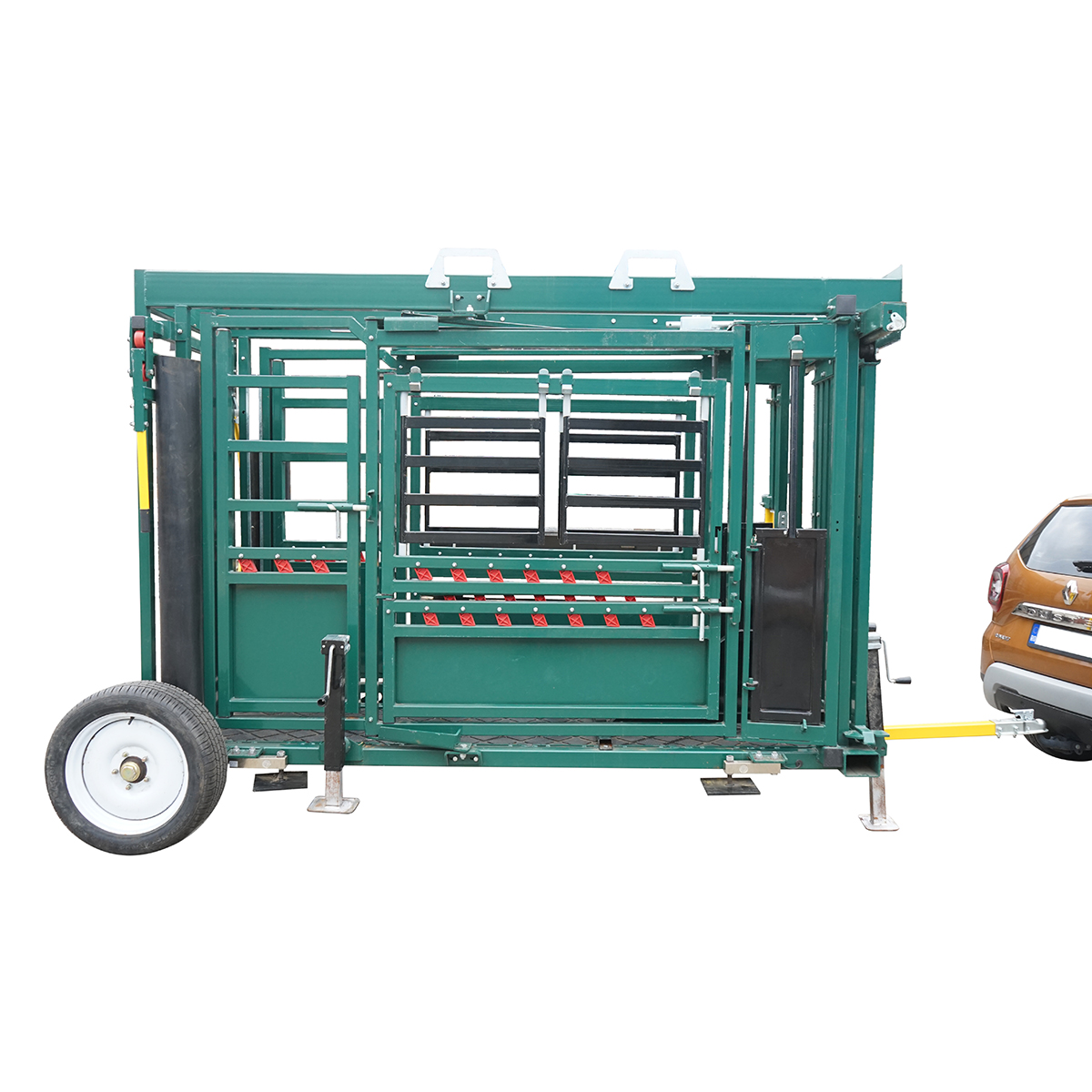 Stand de contentie tractabil, dispozitiv de imobilizare bovine cu cantar