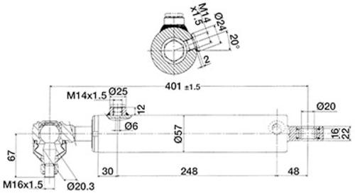 Cilindru servodirectie Case IH, Fiat, New Holland cod OEM 5098112, 5123968, 5189897, 5093753, 1755093753, 5093752, 5097535, 5098051, 5123022, 5173145, 5189888, 904998943, 5125260 – imagine 5