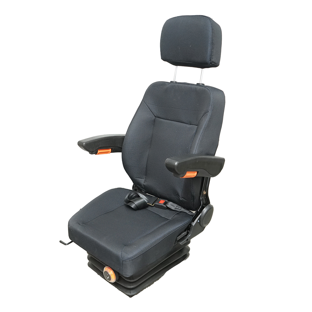 Scaun universal reglabil pe greutate 40-130Kg, cotiere si spatar rabatabil 50-90° pentru tractor, utilaje agricole, industriale, stivuitor