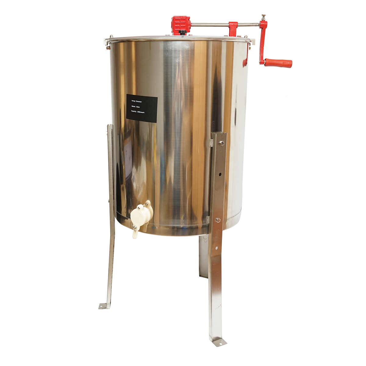 Centrifuga manuala apicola, extractor miere din inox cu 4 rame
