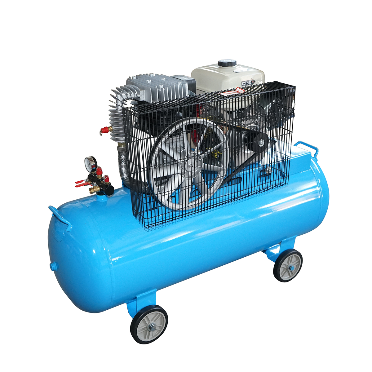Compresor aer 200L putere 4.8kW/6.5CP presiune 8 Bar, debit 200L/min cu motor pe benzina 15CP si pornire electrica Breckner Germany	 – imagine 2