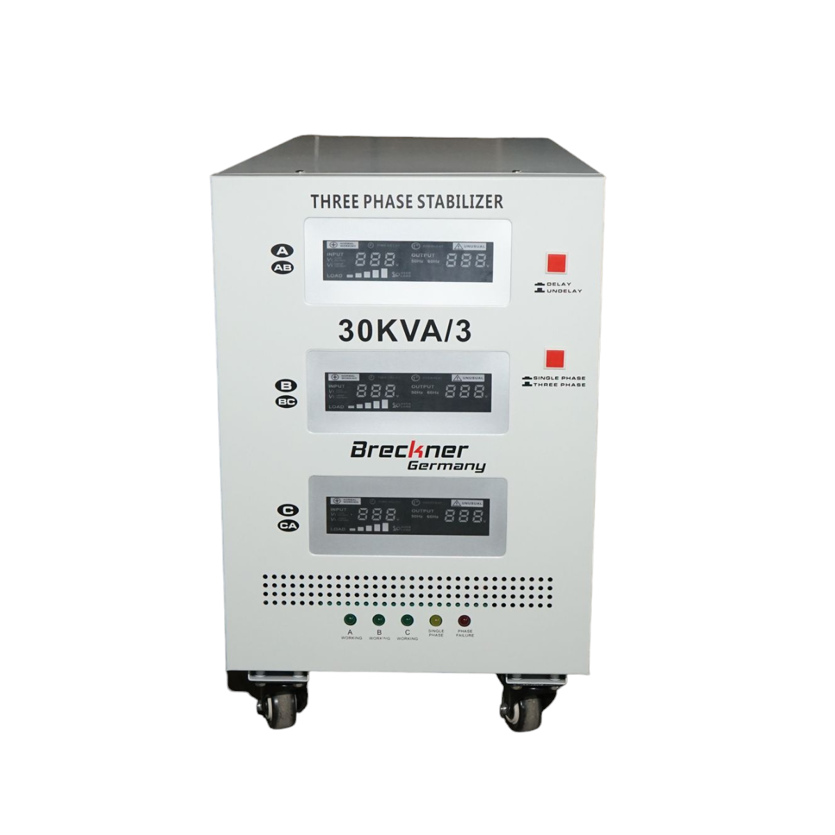Stabilizator automat de tensiune 30KVA, 24KW trifazat cu servomotor Breckner Germany