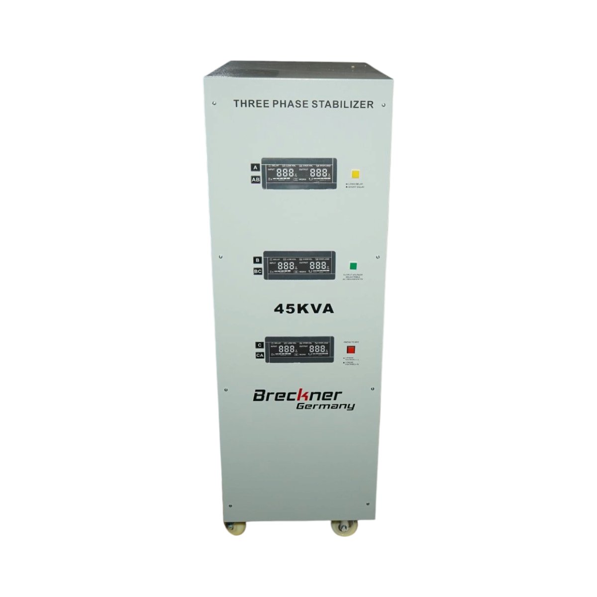 Stabilizator automat de tensiune 45KVA trifazat cu servomotor, bypass, afisaj LCD Breckner Germany