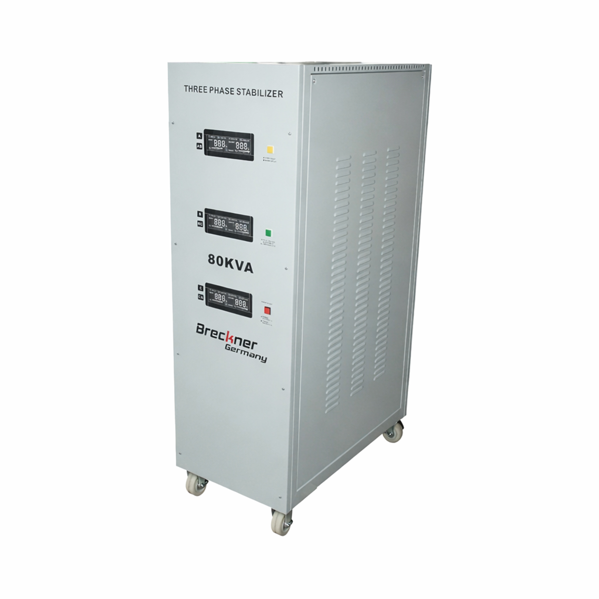Stabilizator automat de tensiune 80KVA trifazat cu servomotor, bypass, afisaj LCD Breckner Germany – imagine 2