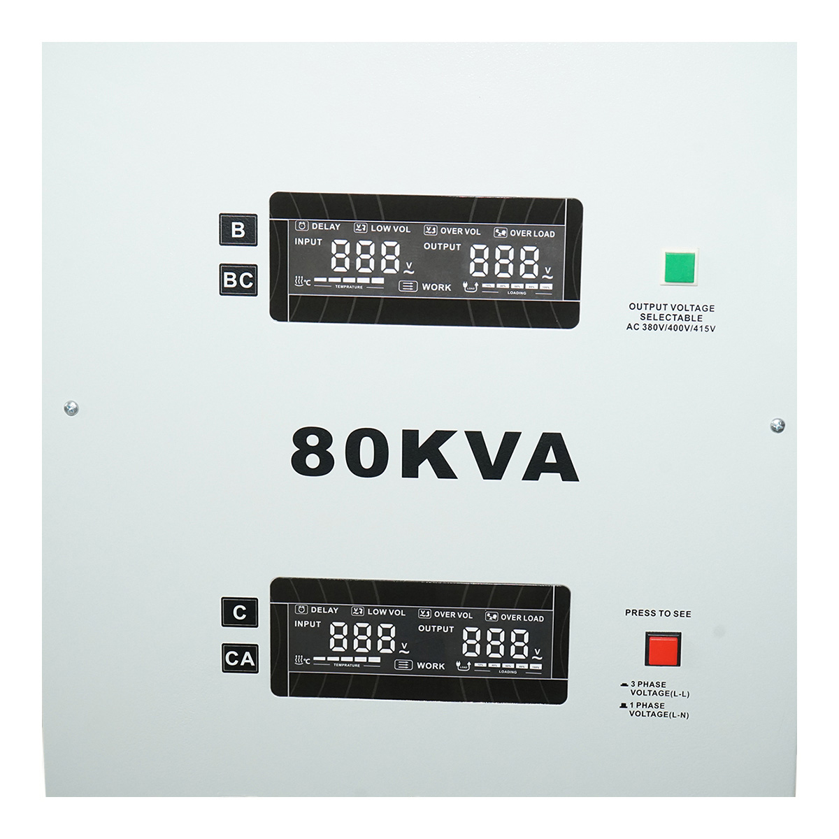 Stabilizator automat de tensiune 80KVA trifazat cu servomotor, bypass, afisaj LCD Breckner Germany – imagine 7