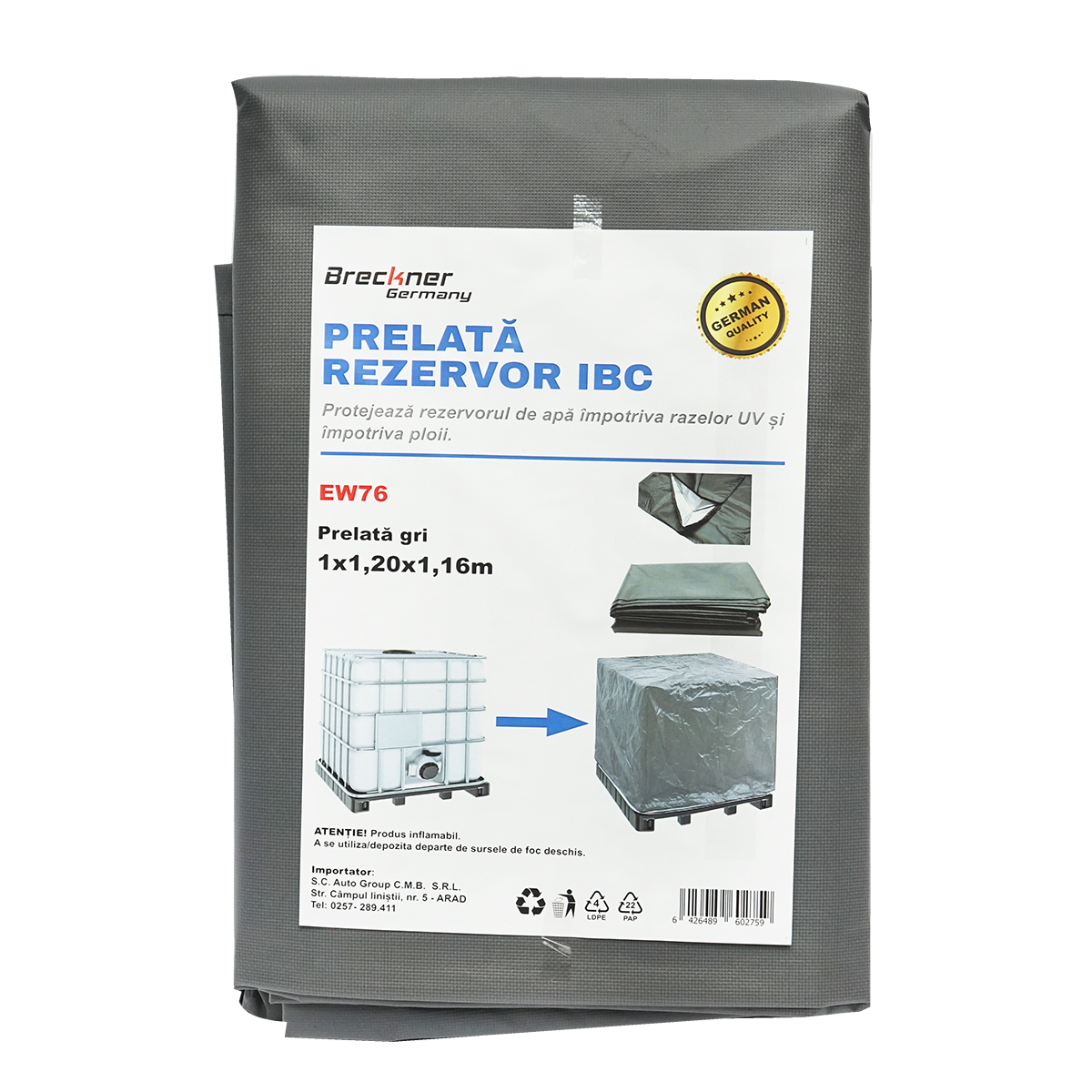 Prelata, husa de protectie pentru bazin, rezervor IBC 1000l Breckner Germany – imagine 2