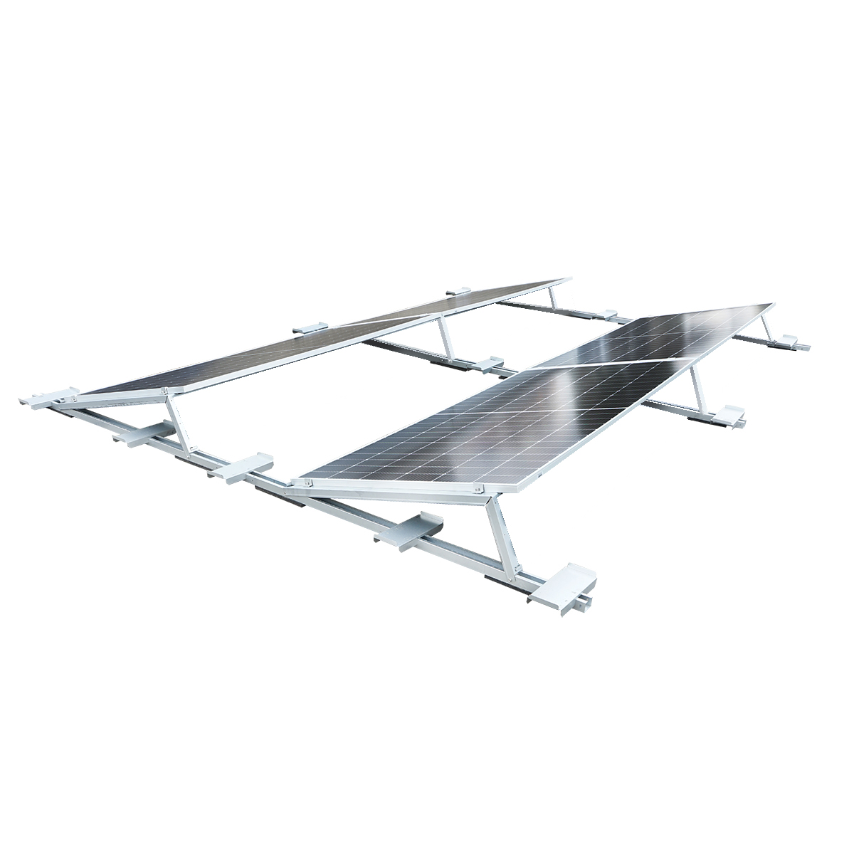 Sistem montaj, structura prinderi 10 panouri solare Est-Vest din otel galvanizat cu profil triunghiular 1700mm – imagine 10