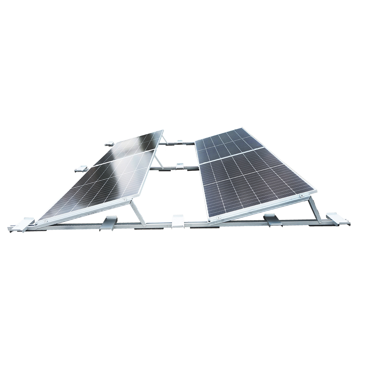 Sistem montaj, structura prinderi 10 panouri solare Est-Vest din otel galvanizat cu profil triunghiular 1700mm – imagine 6