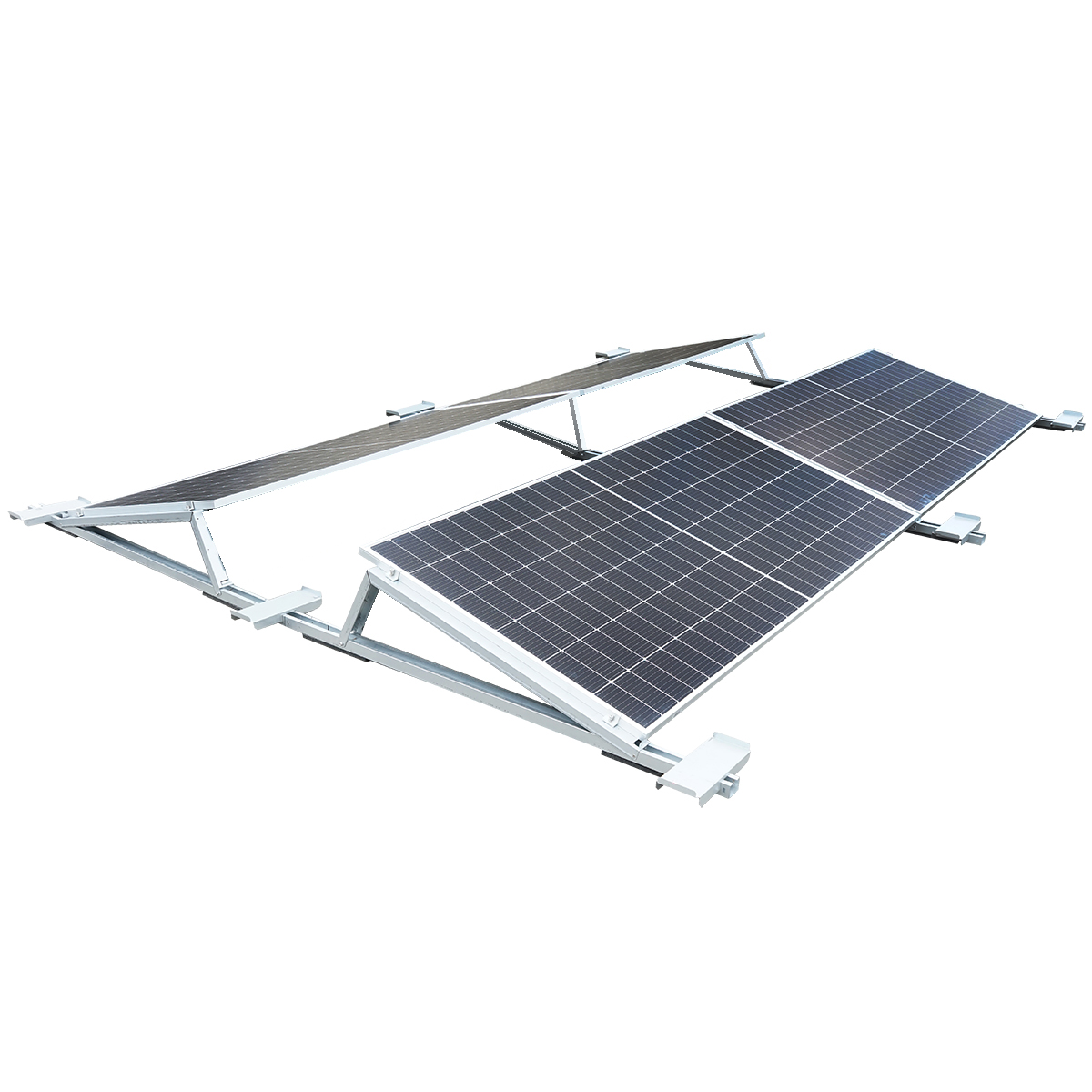 Sistem montaj, structura prinderi 10 panouri solare Est-Vest din otel galvanizat cu profil triunghiular 1700mm – imagine 8