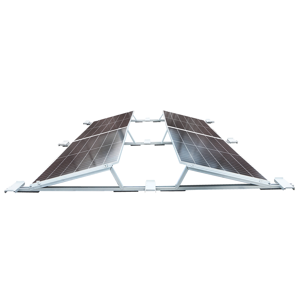 Sistem montaj, structura prinderi 10 panouri solare Est-Vest din otel galvanizat cu profil triunghiular 1700mm – imagine 9