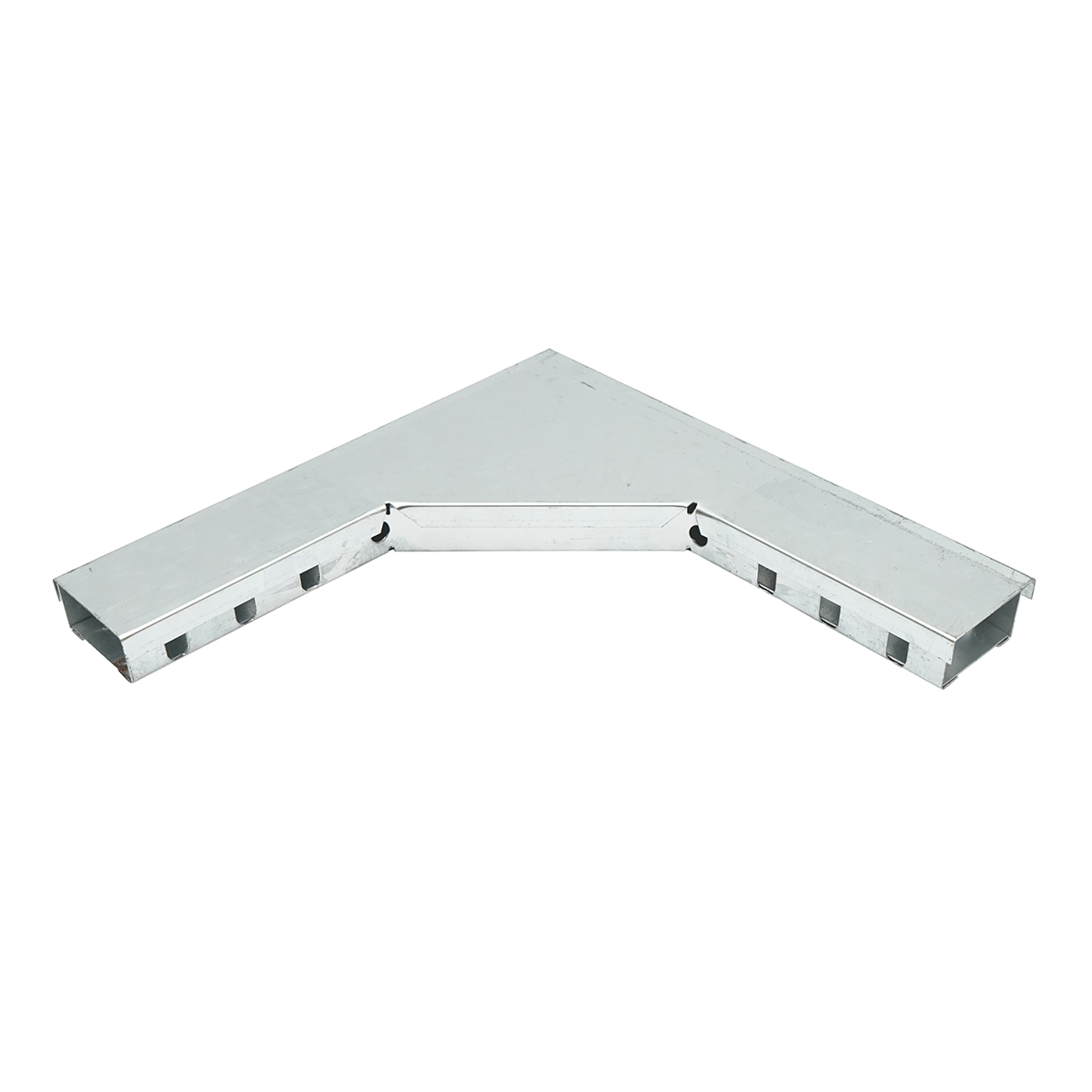 Cot orizontal 90 grade din otel galvanizat pentru jgheab 25x50mm
