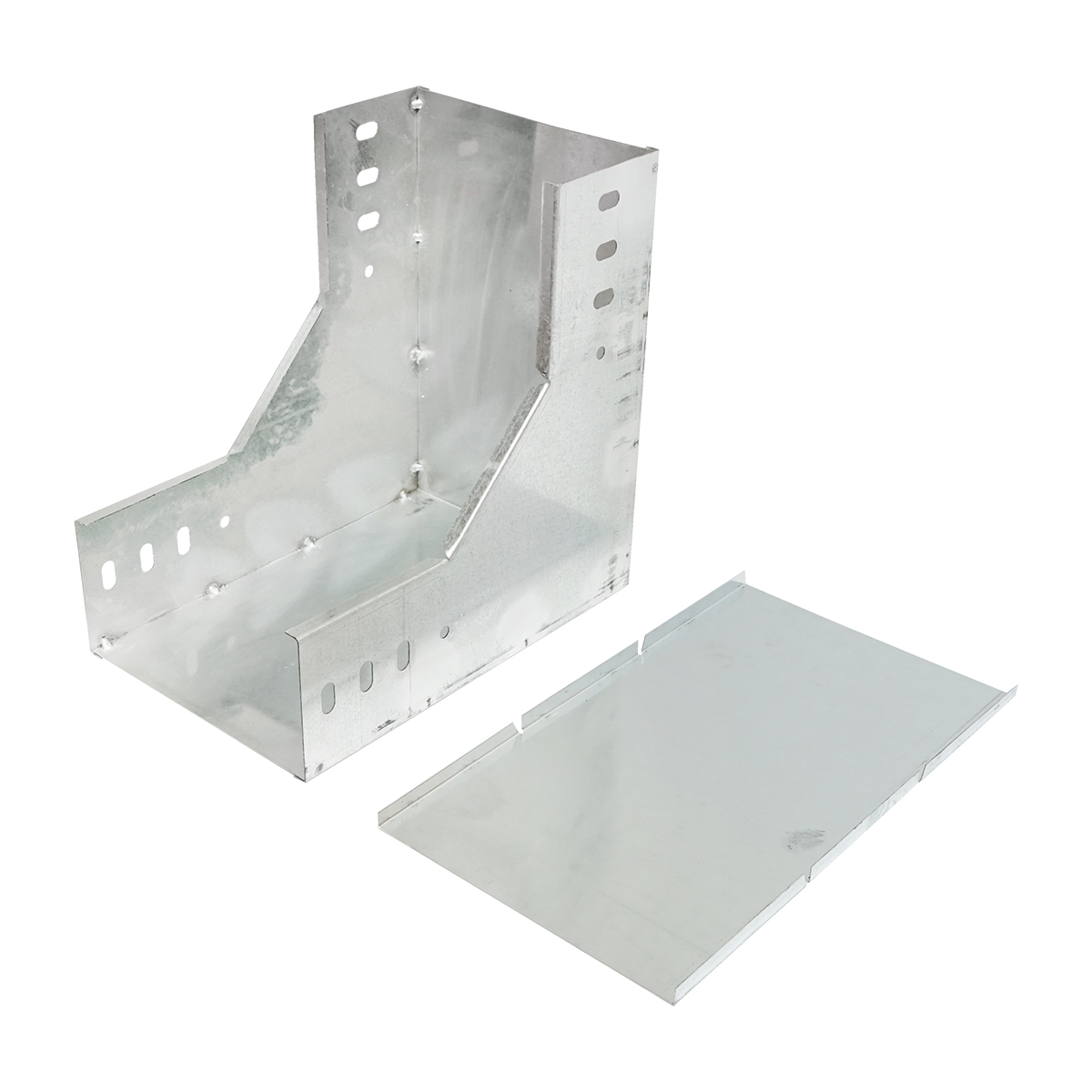 Cot vertical 90 grade de coborare din otel galvanizat pentru jgheab 100x200mm – imagine 2