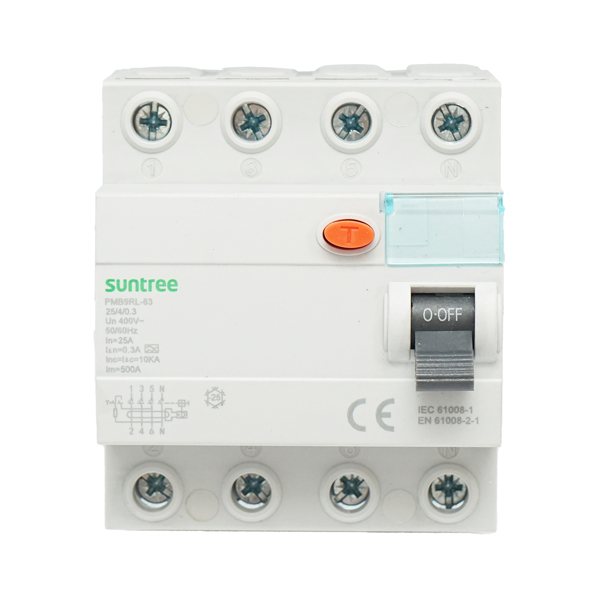 Intrerupator automat diferential 4P 25A 300mA 6kA, tip A Suntree