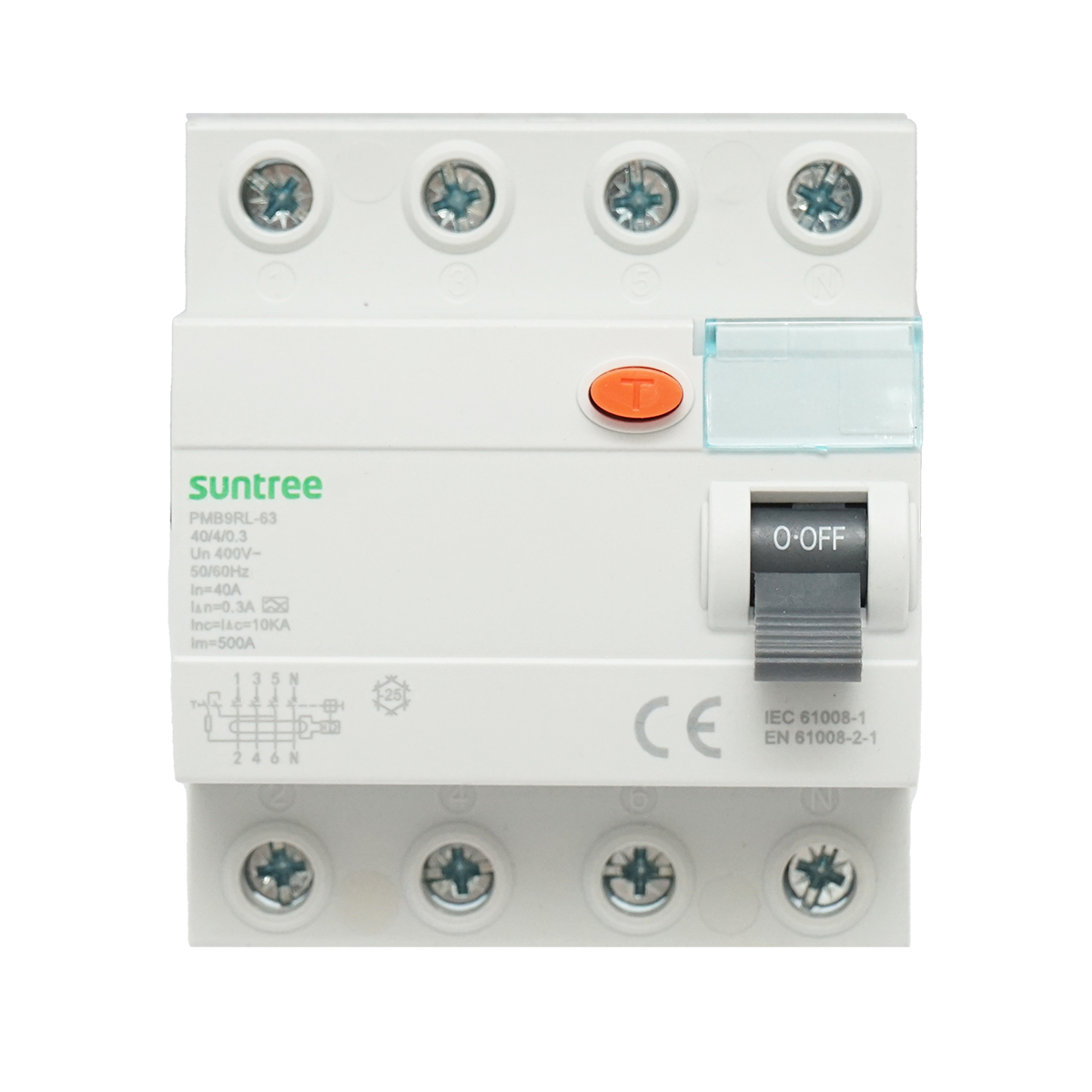 Intrerupator automat diferential 4P 40A 30mA 6kA, tip A Suntree