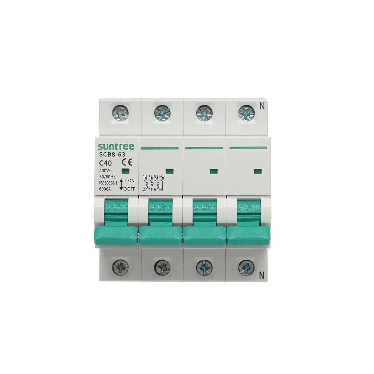 Siguranta automata tip intrerupator 3P+N, 40A 400VAC Suntree
