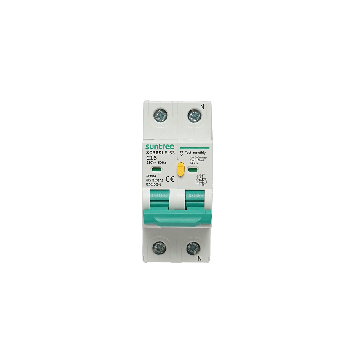 Siguranta automata tip intrerupator 1+N, 16A 400VAC Suntree