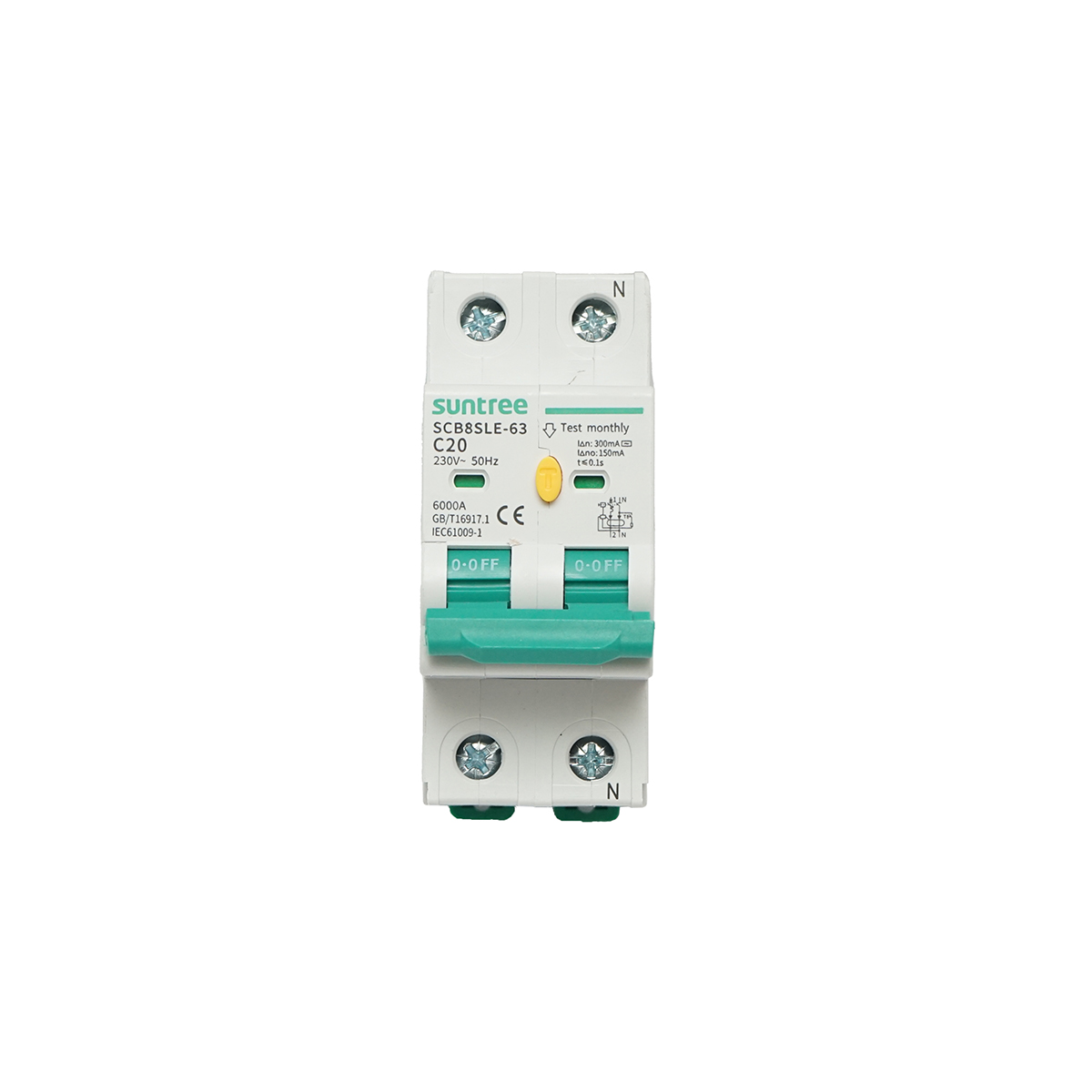 Siguranta automata tip intrerupator 1+N, 20A 400VAC Suntree