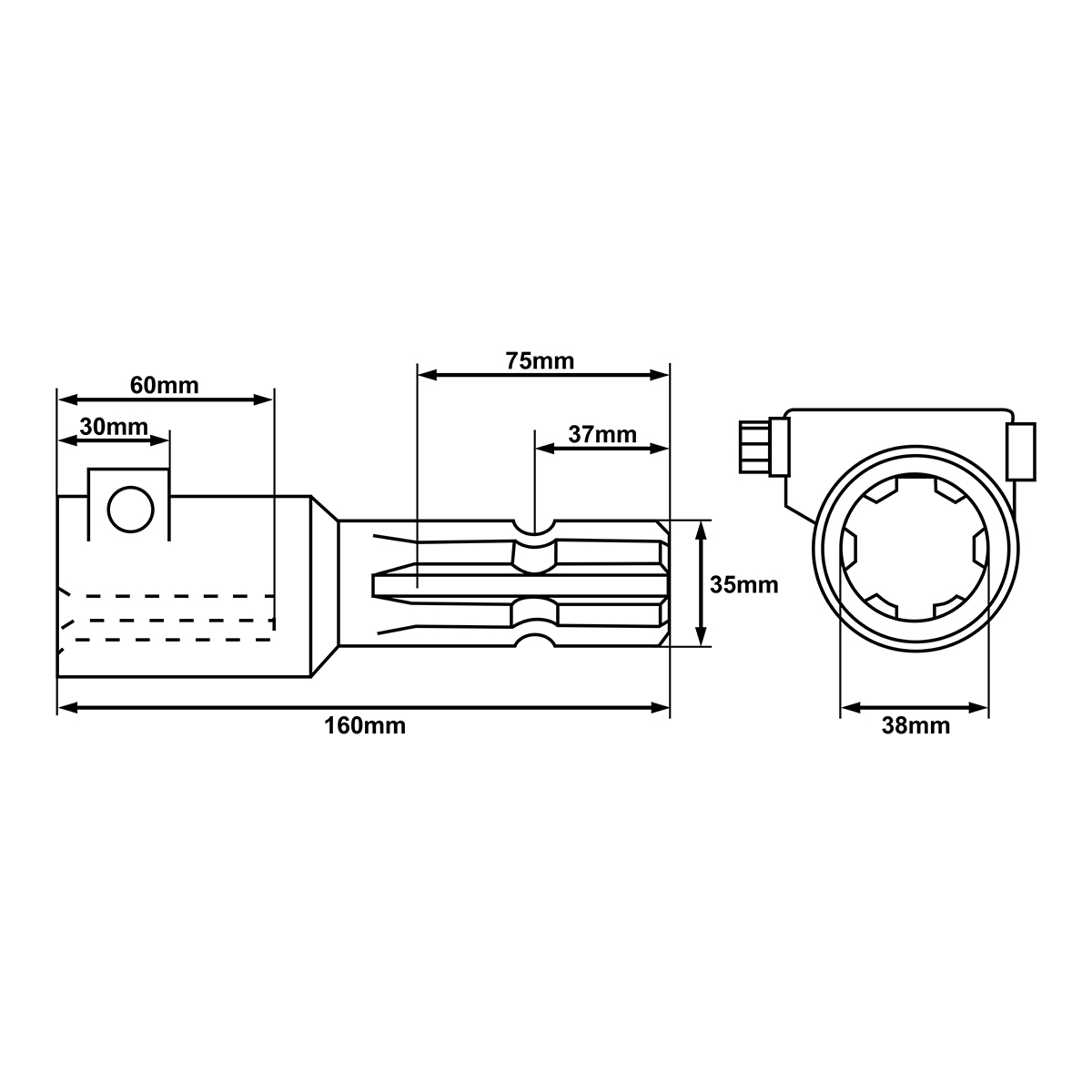 Adaptor cardan 1 3/8-Z8 la Z6 lungime 160 mm – imagine 5