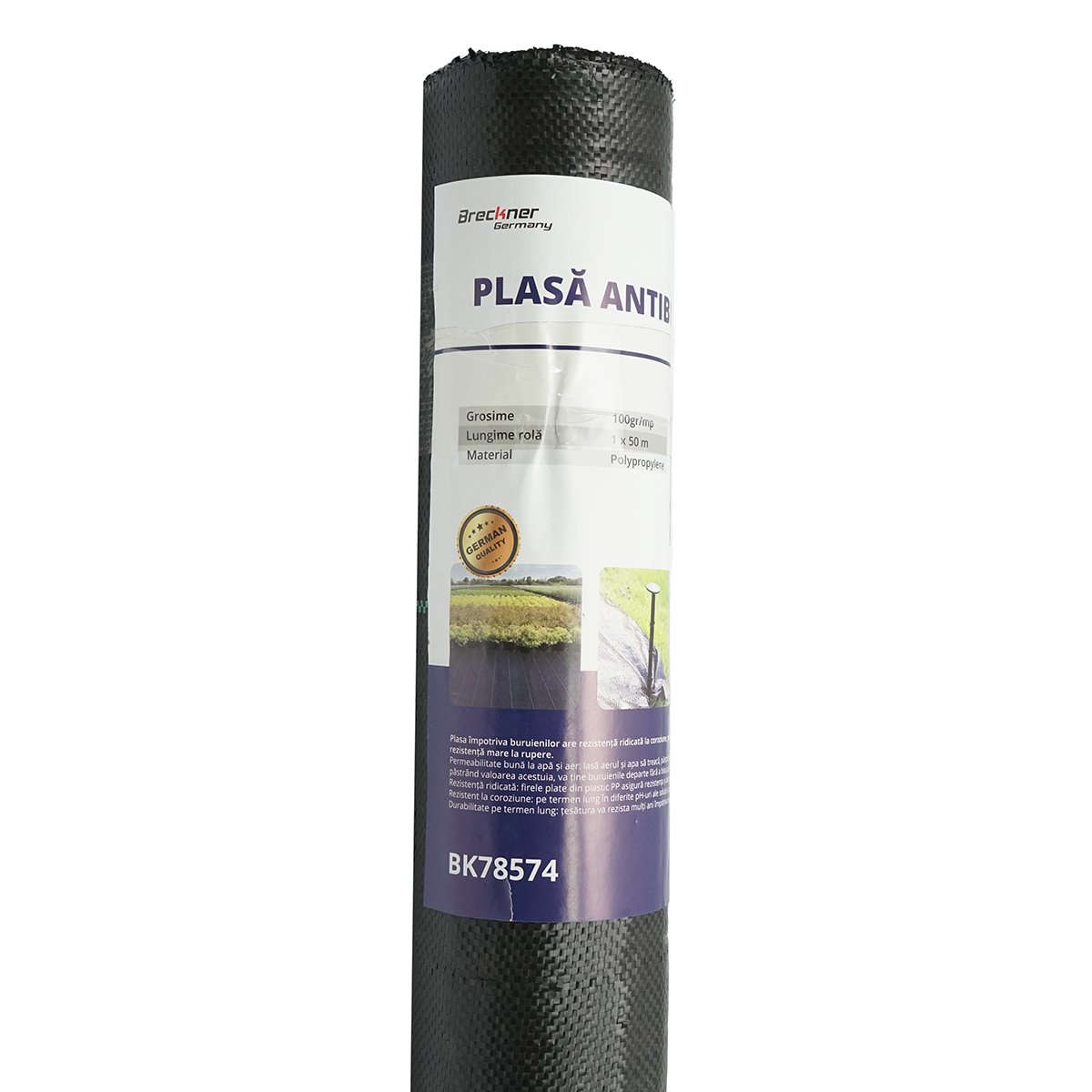 Plasa mulcire antiburuieni 1x50m, 100gr/m2, permeabila, neagra Breckner Germany – imagine 3