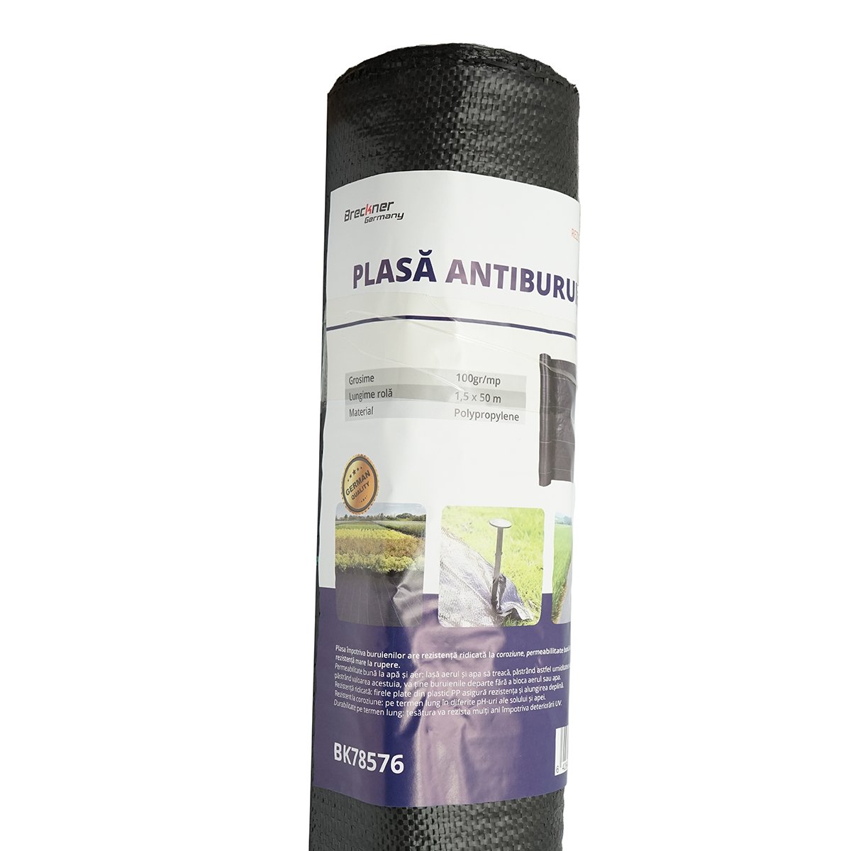 Plasa mulcire antiburuieni 1.5x50m, 100gr/m2, permeabila, neagra Breckner Germany – imagine 3