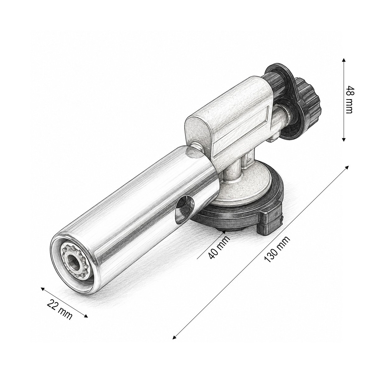 Schita dimensiuni cap arzator Space Atom M-60