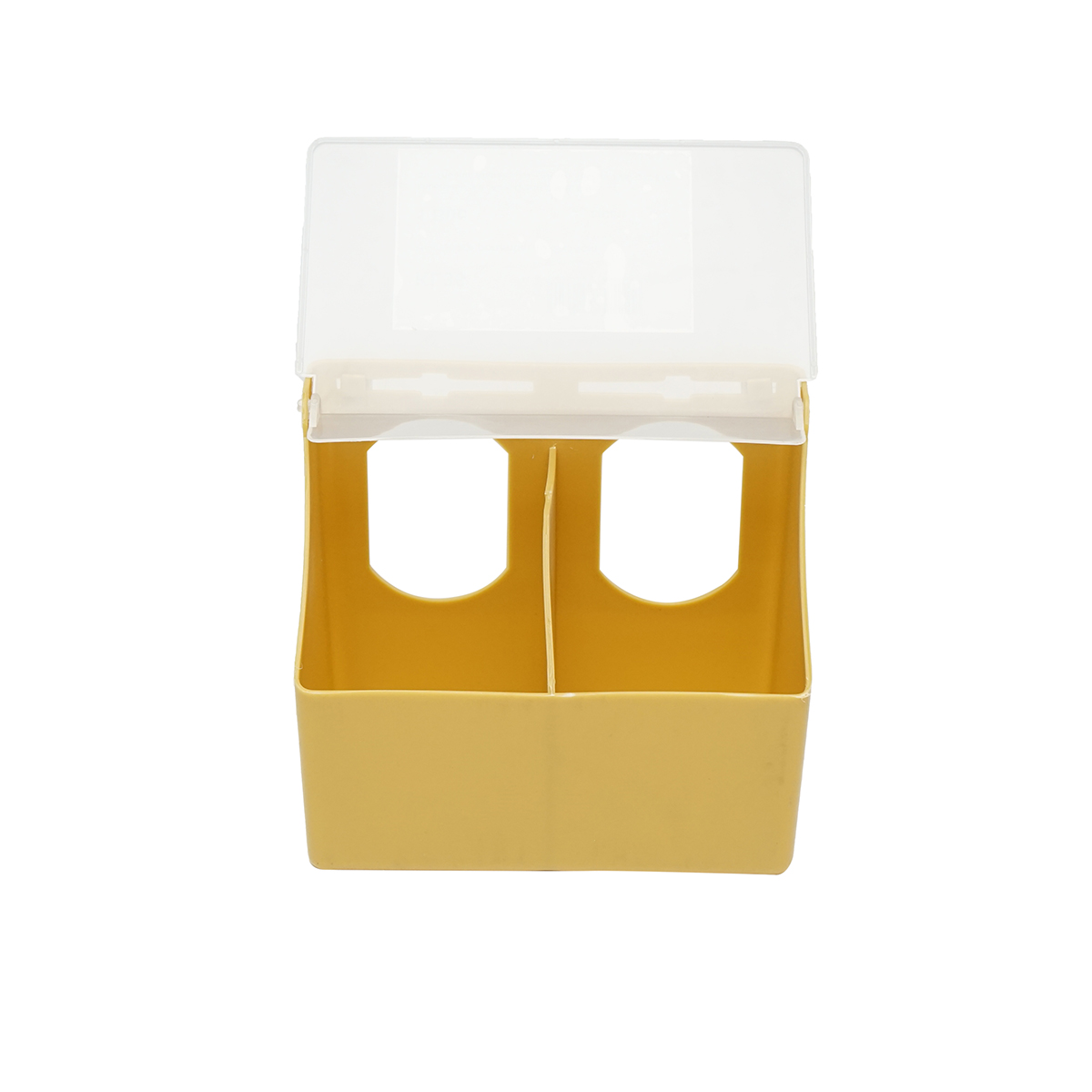 Hranitoare porumbei din plastic rabatabila, 2 compartimente 16x9x14cm – imagine 2